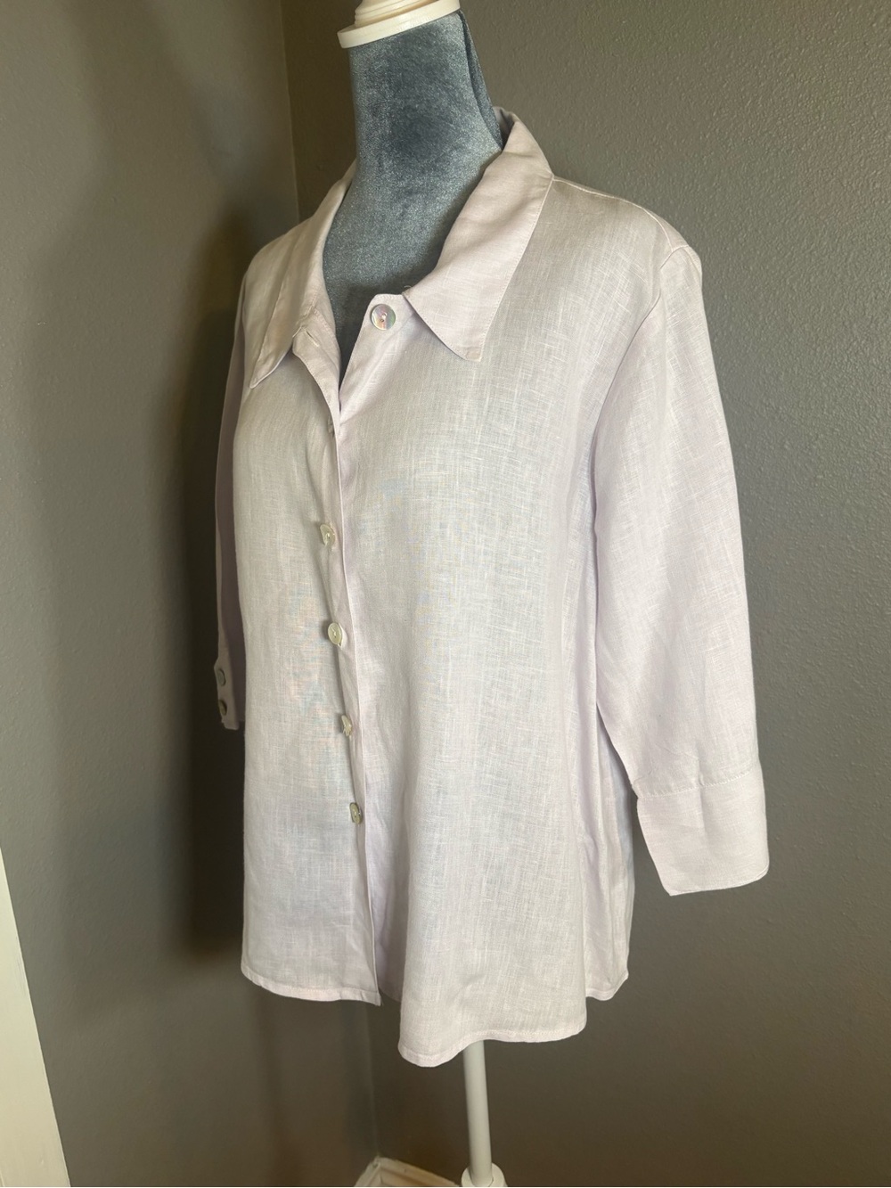 Habitat Clothes to Live on Light Pink Linen Button Front Shirt Size L - Picture 6 of 13